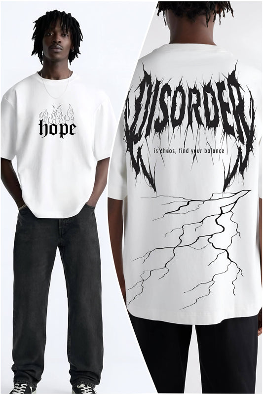 Premium High Quality Graphic Tee -- White Disorder