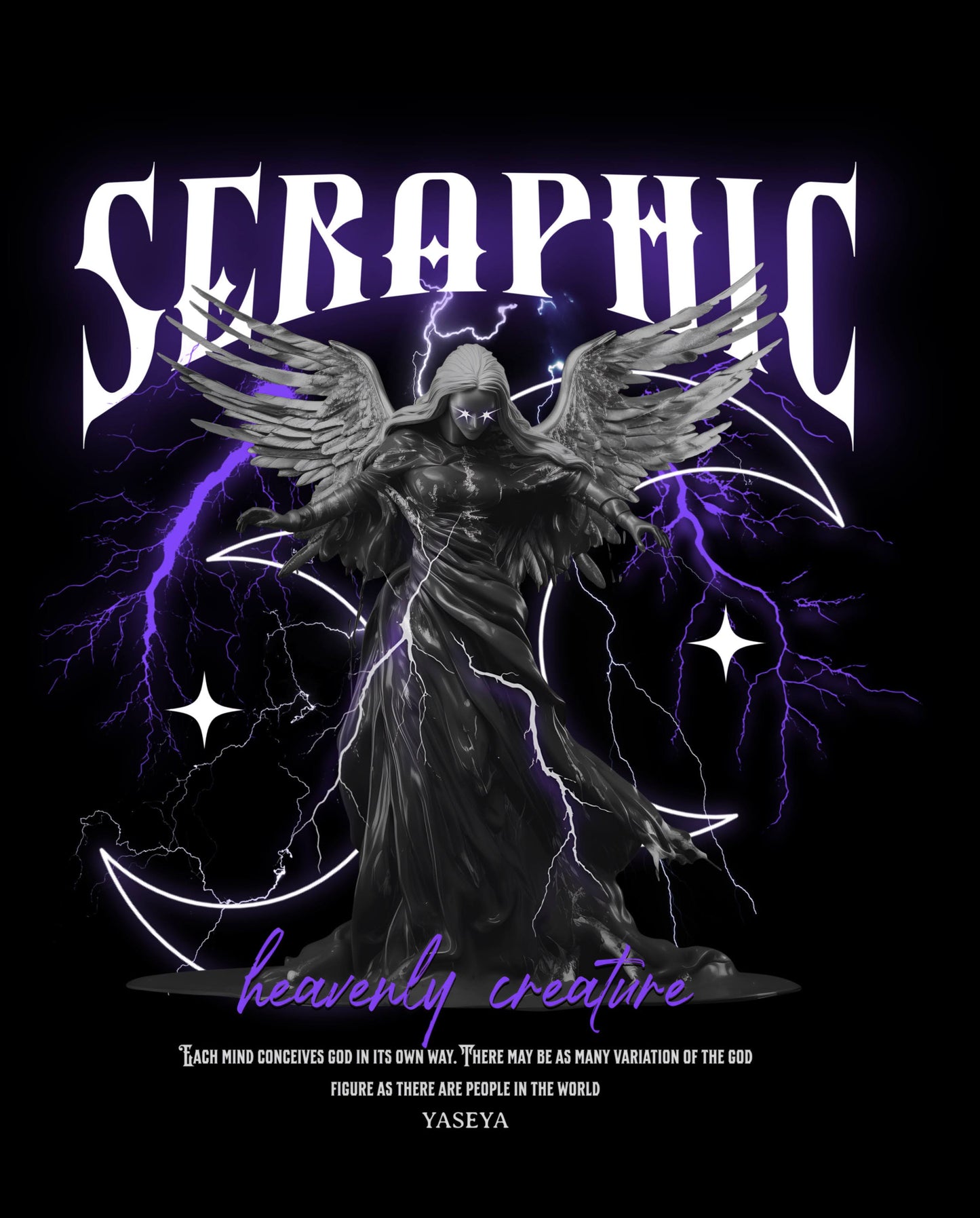 Premium High Quality Graphic Tee -- Seraphic Black