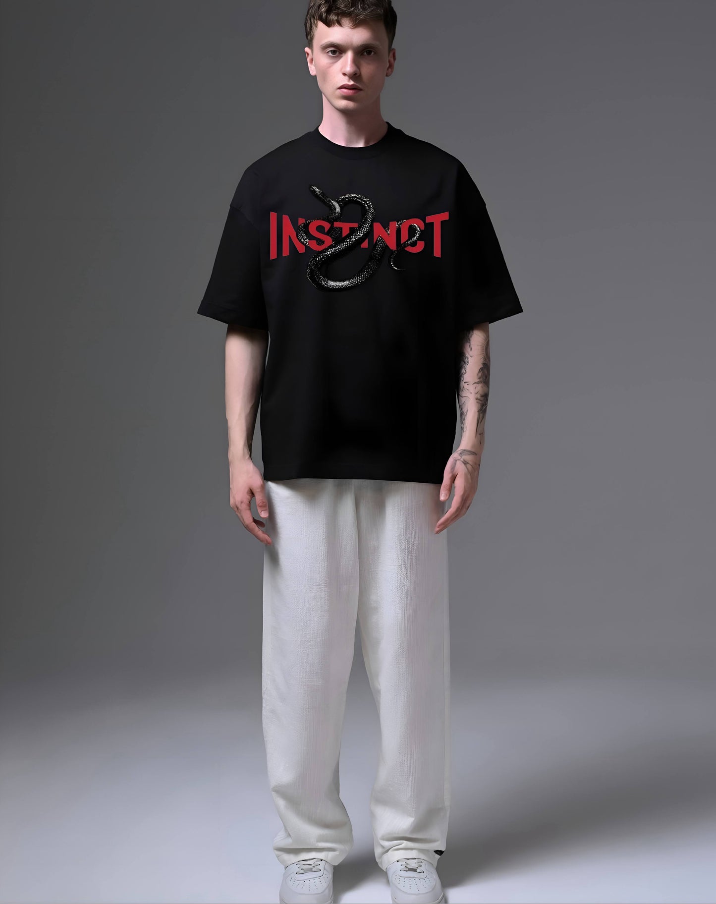 Premium High Quality Graphic Tee -- Instinct Black