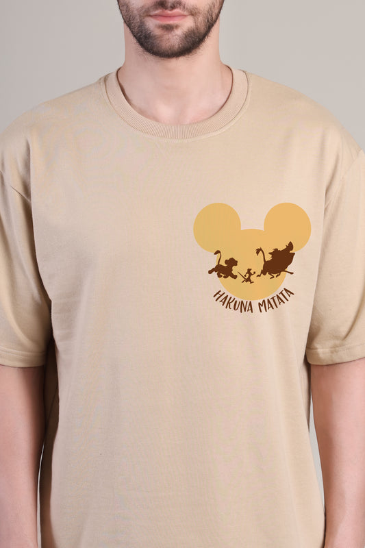 Premium High Quality Graphic Tee -- Beige Hakuna Matata