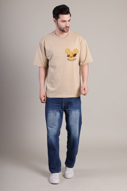 Premium High Quality Graphic Tee -- Beige Hakuna Matata