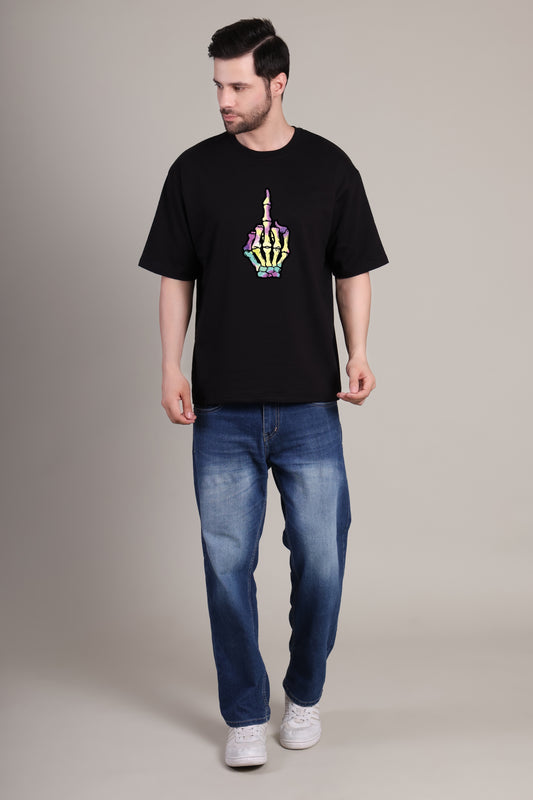 Premium High Quality Graphic Tee -- Black Finger