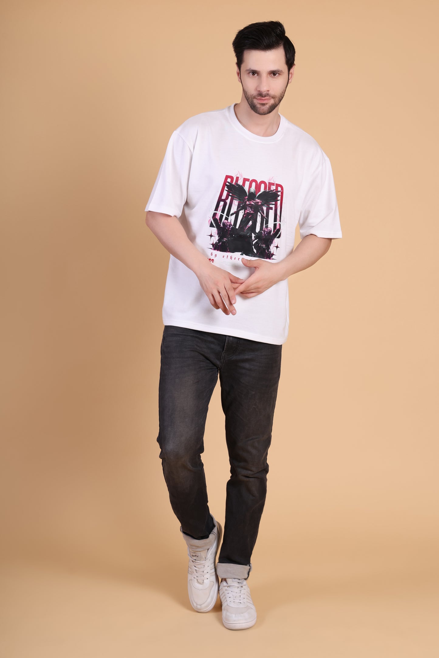 Premium High Quality Graphic Tee -- White Blessed