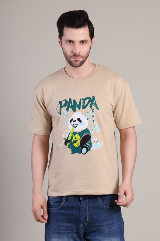 Premium High Quality Graphic Tee -- Beige Panda