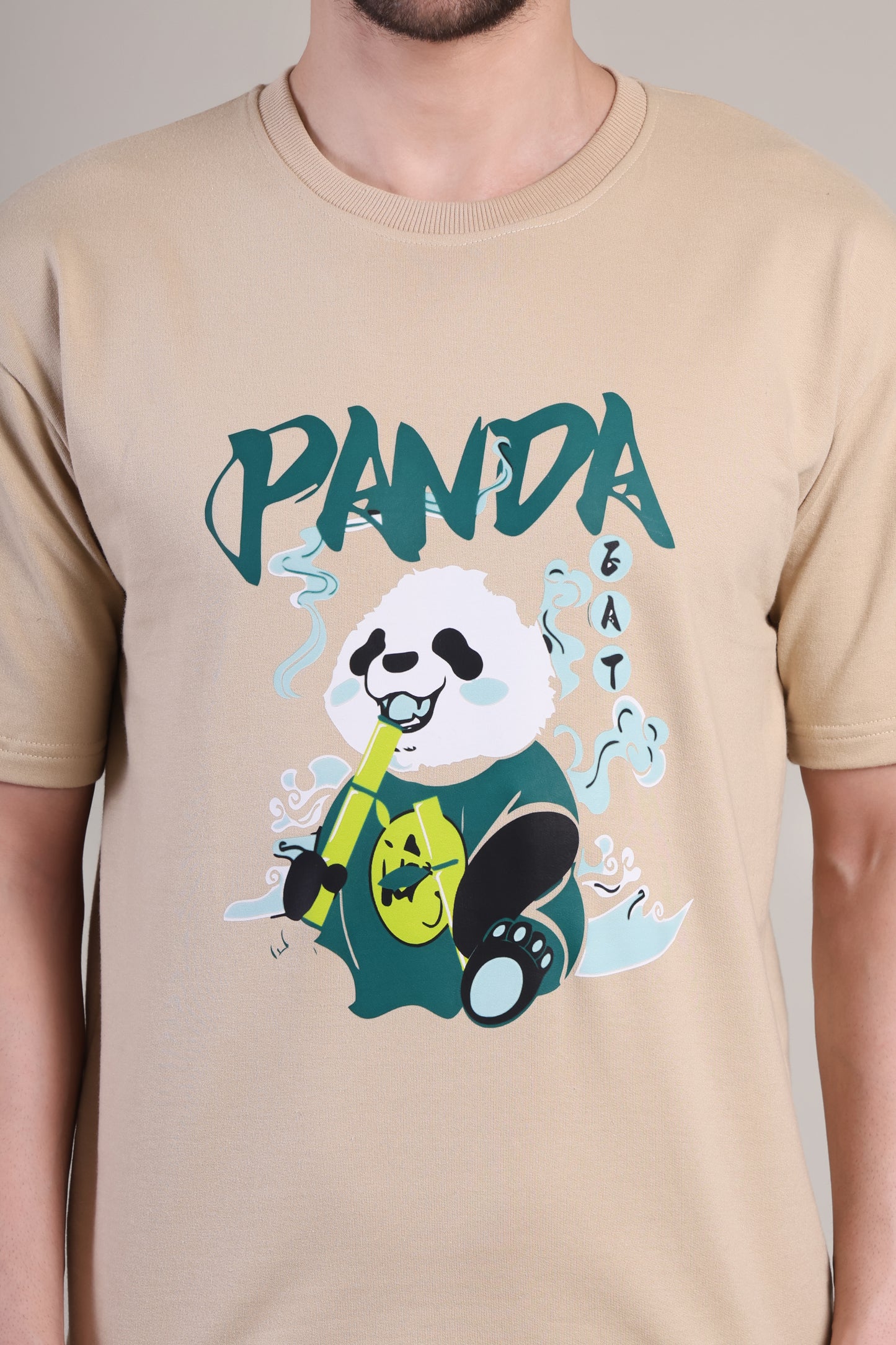 Premium High Quality Graphic Tee -- Beige Panda