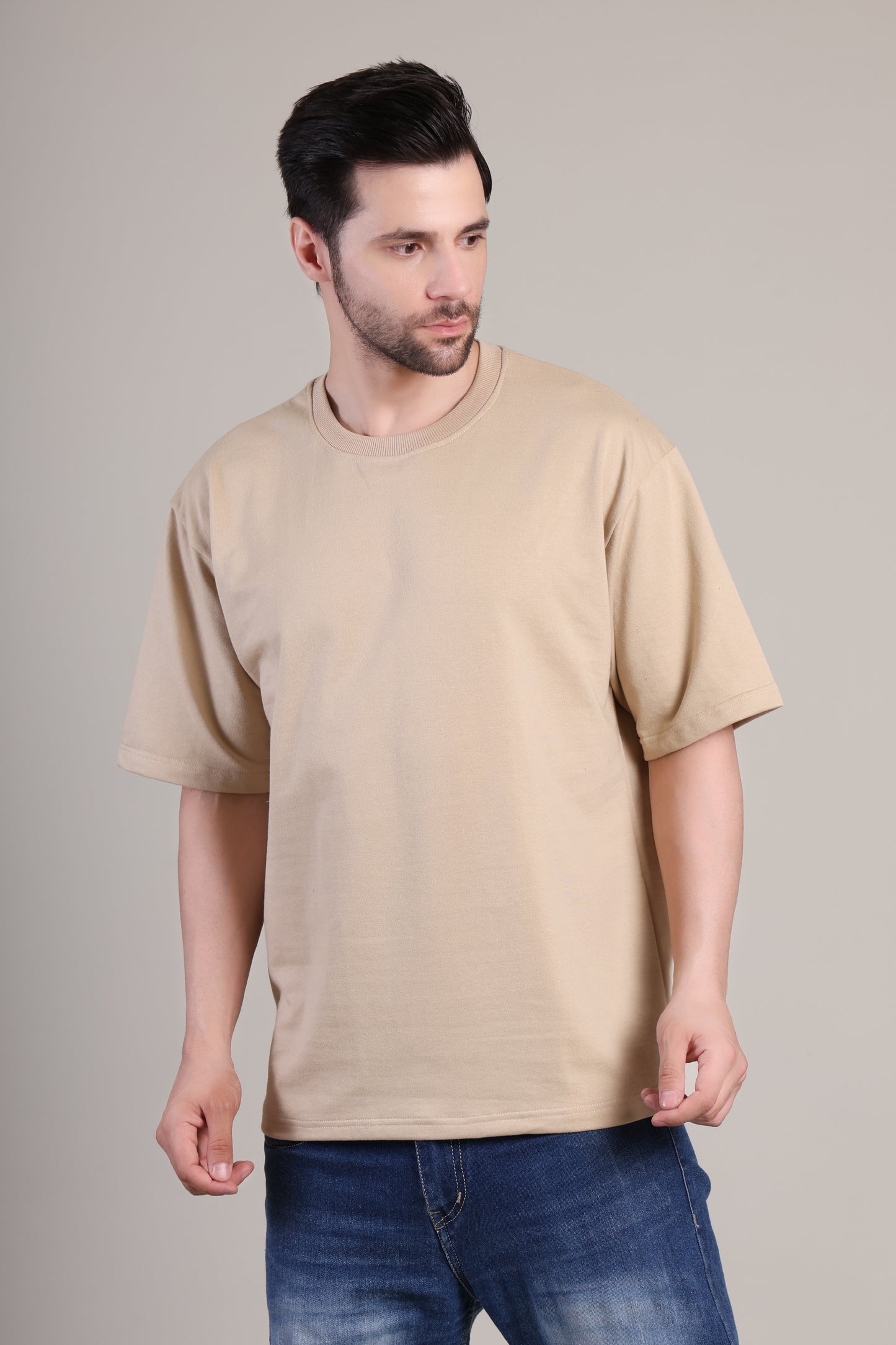 Premium High Quality Plain Tee --Beige