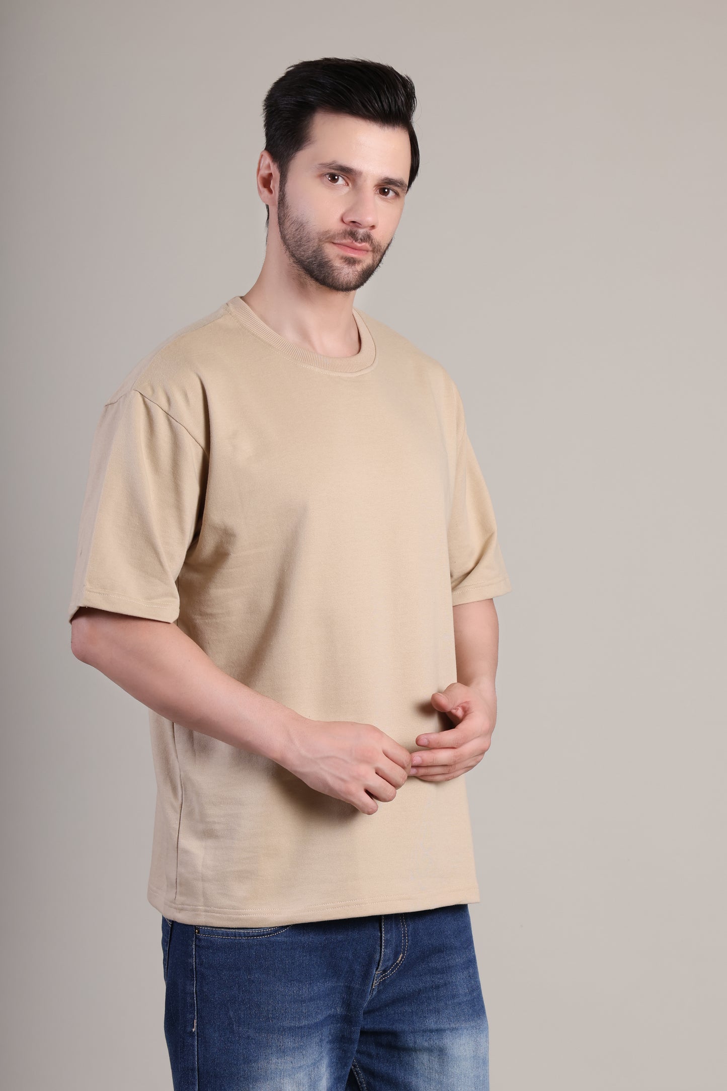 Premium High Quality Plain Tee --Beige