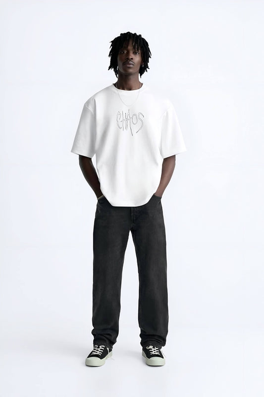 Premium High Quality Graphic Tee -- White Chaos