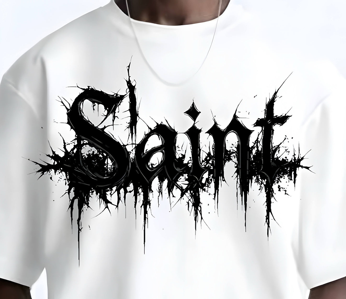 Premium High Quality Graphic Tee -- White Saint