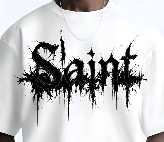 Premium High Quality Graphic Tee -- White Saint