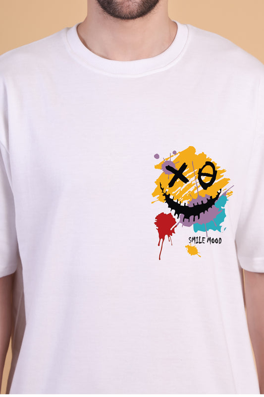 Premium High Quality Graphic Tee -- White Smiley