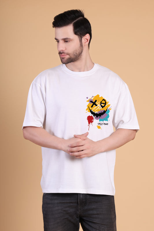 Premium High Quality Graphic Tee -- White Smiley