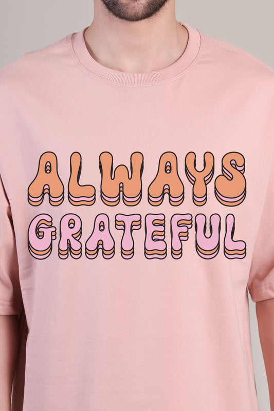 Premium High Quality Graphic Tee -- Pink Always Grateful