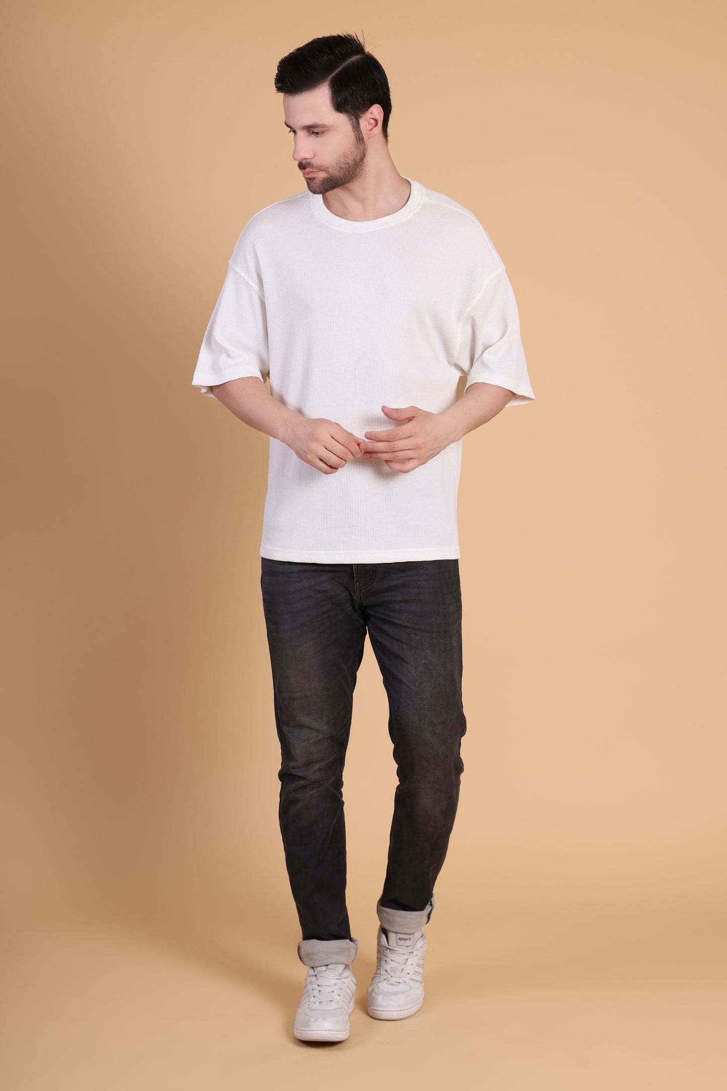Premium Quality Textured Tee-White