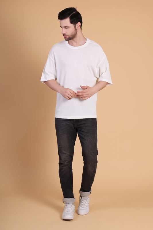 Premium Quality Textured Tee-White