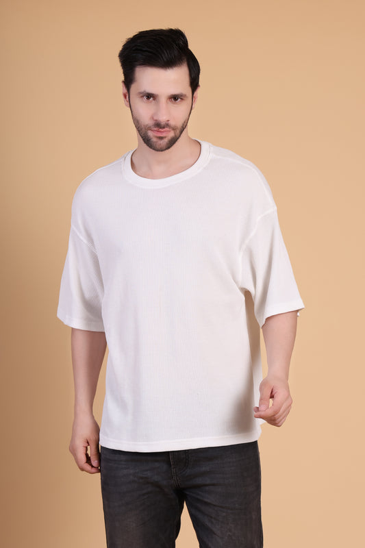 Premium Quality Textured Tee-White