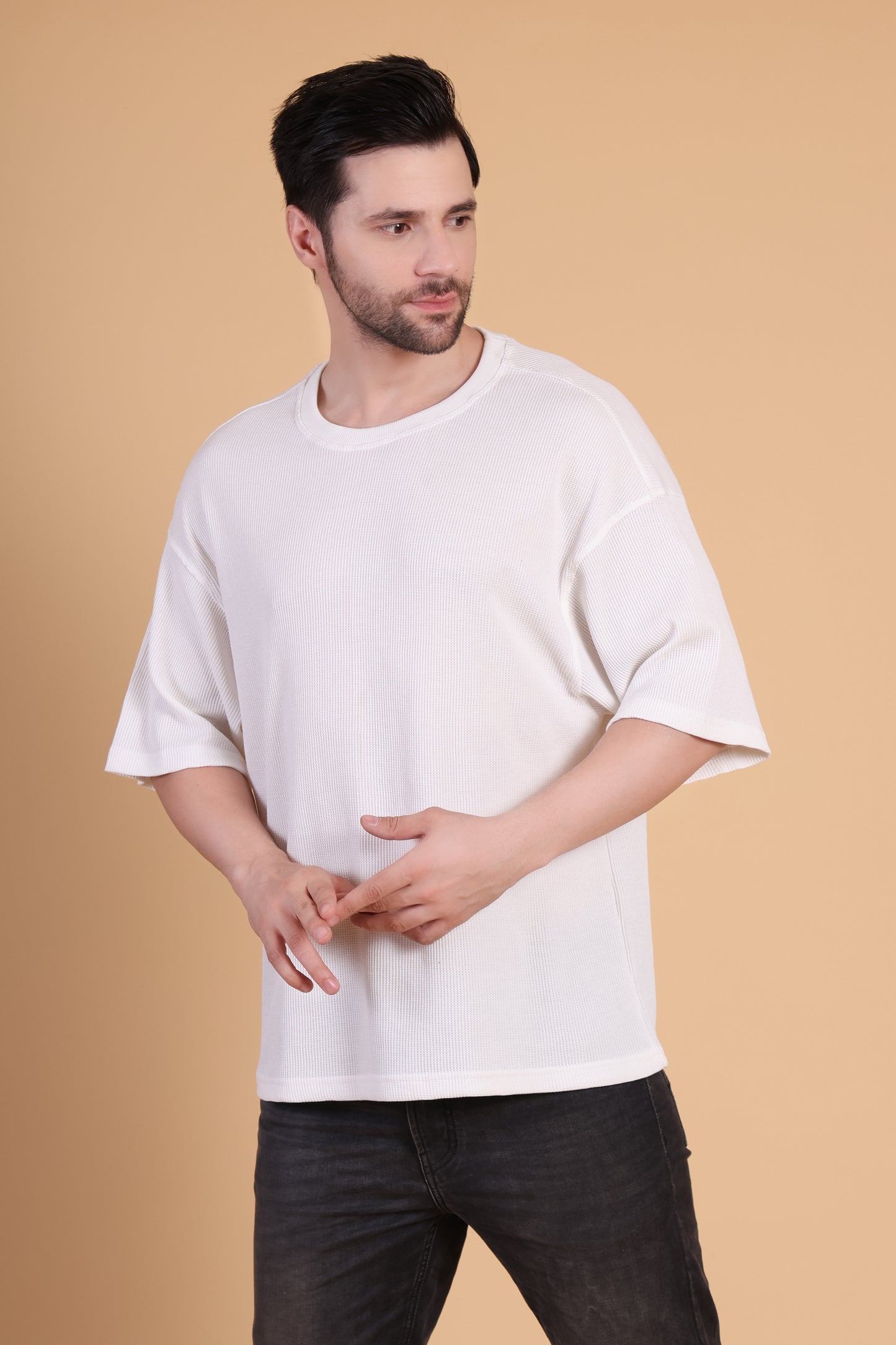 Premium Quality Textured Tee-White