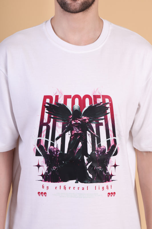 Premium High Quality Graphic Tee -- White Blessed