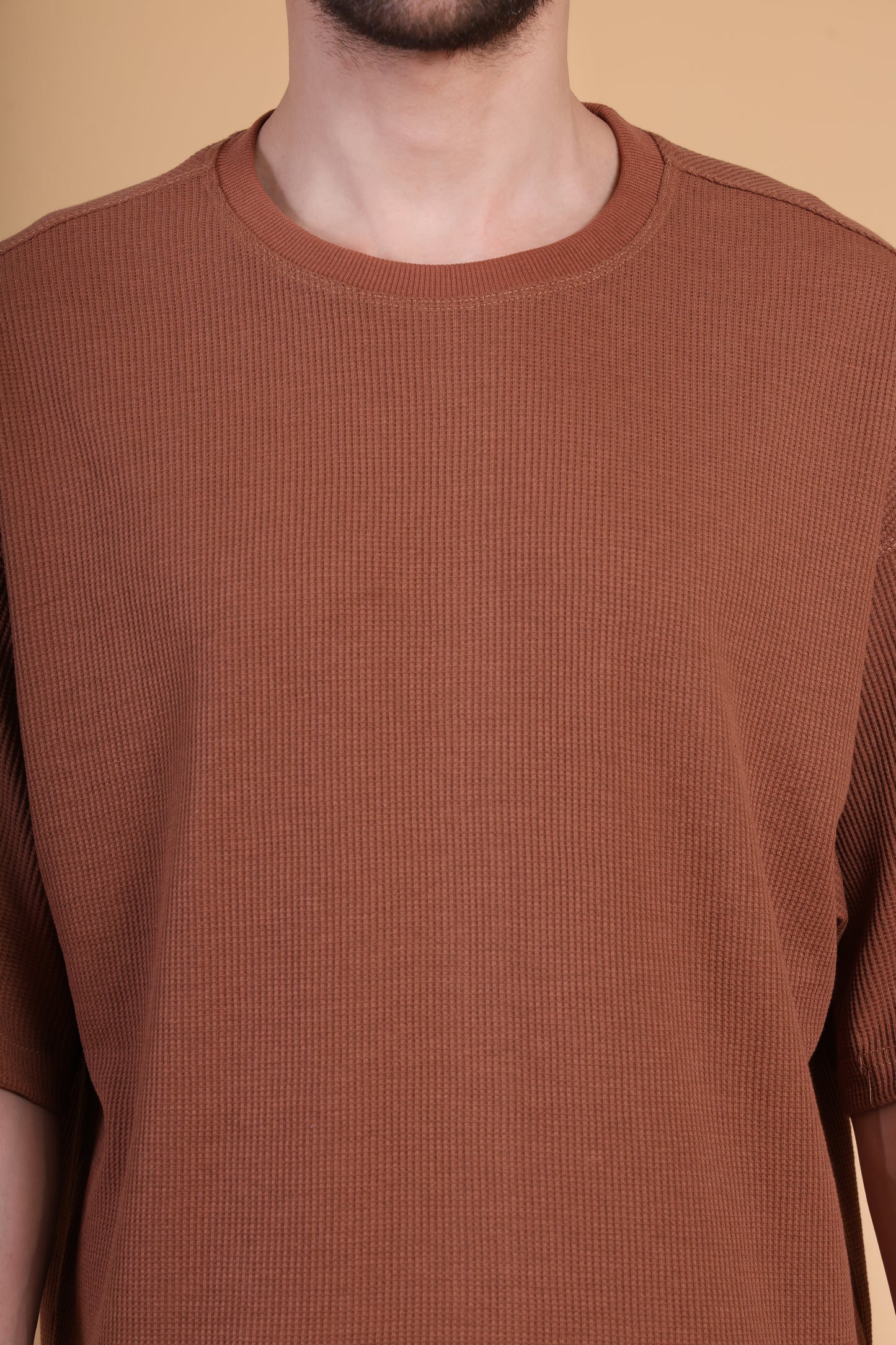 Premium Quality Textured Tee-Brown