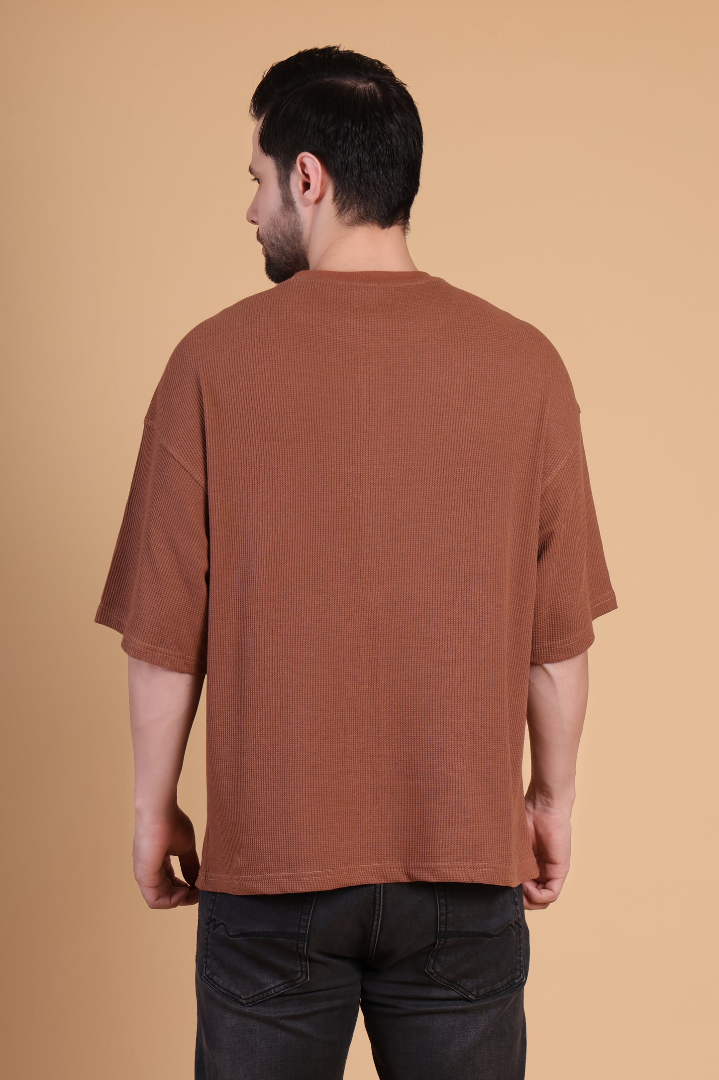 Premium Quality Textured Tee-Brown