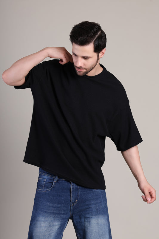 Premium Quality Textured Tee-Black