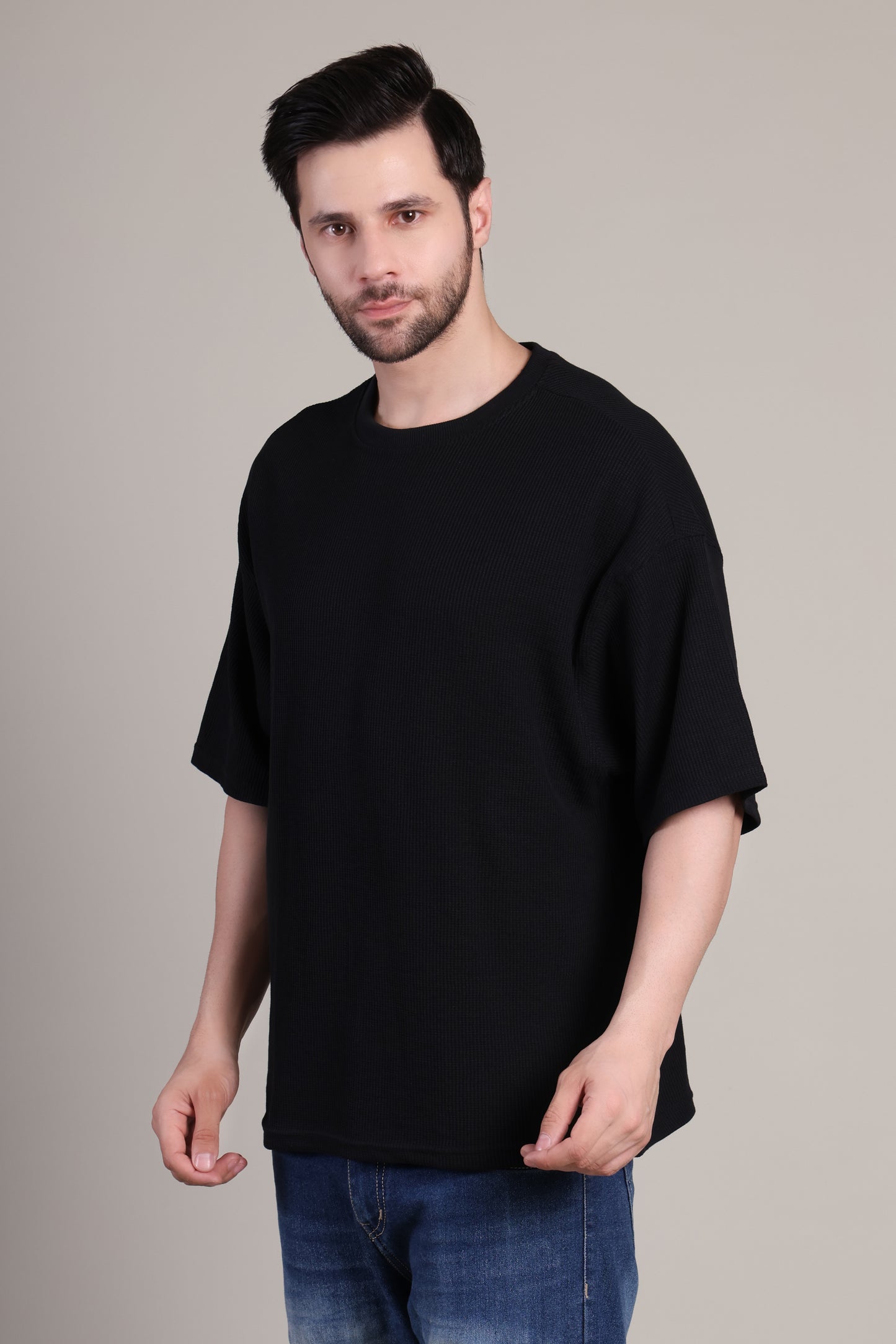 Premium Quality Textured Tee-Black