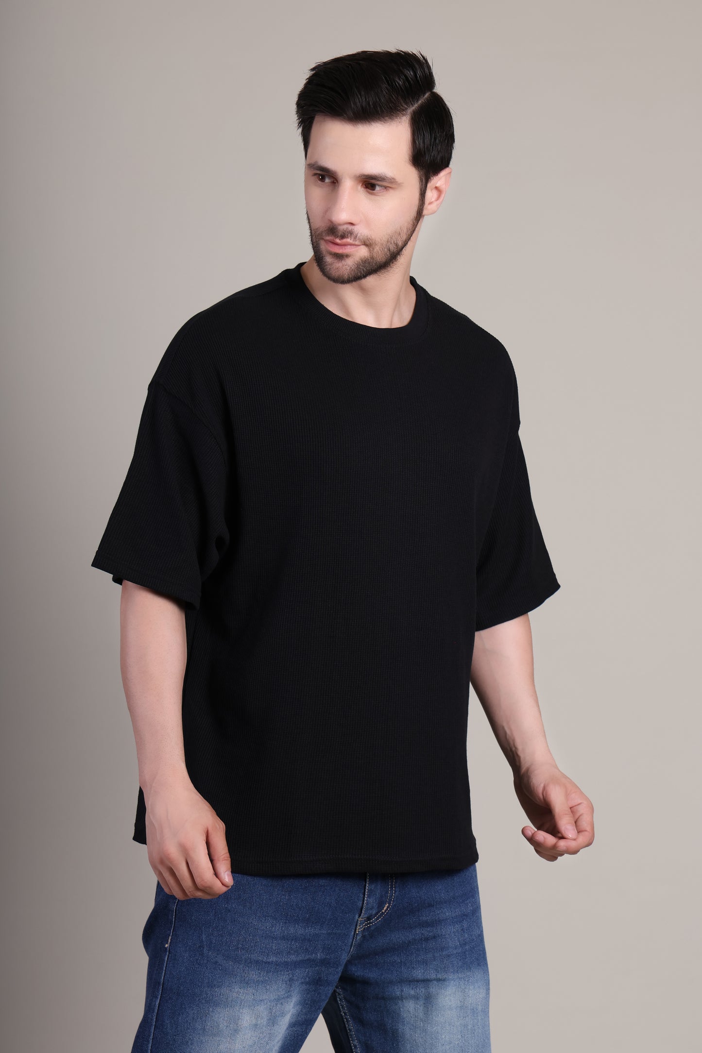 Premium Quality Textured Tee-Black