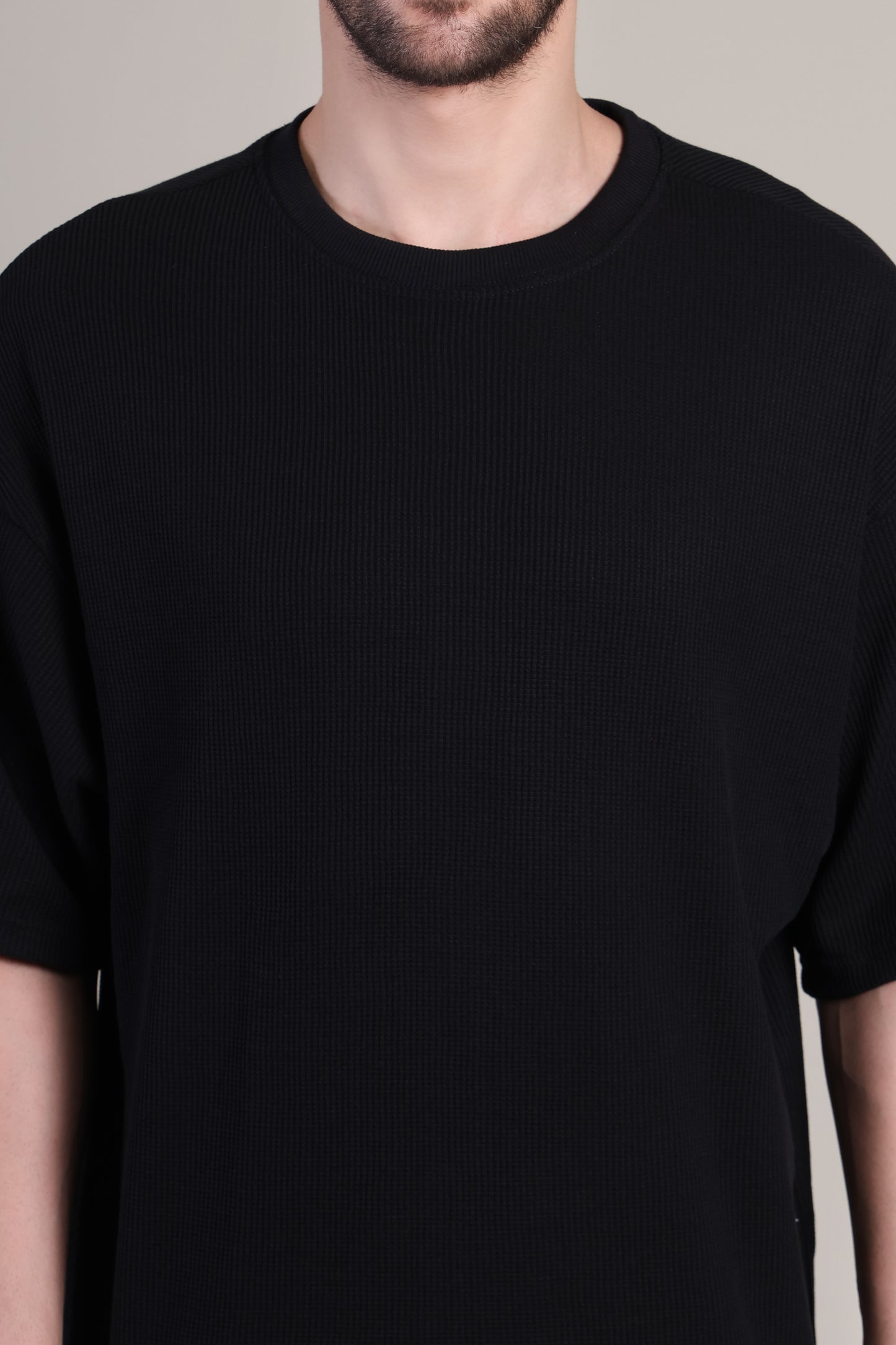 Premium Quality Textured Tee-Black